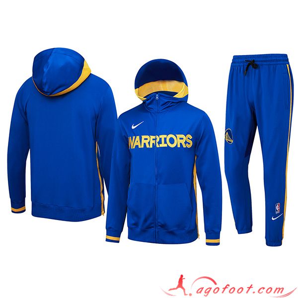 Nouveaux Veste A Capuche Survetement Golden State Warriors Gris 20 21