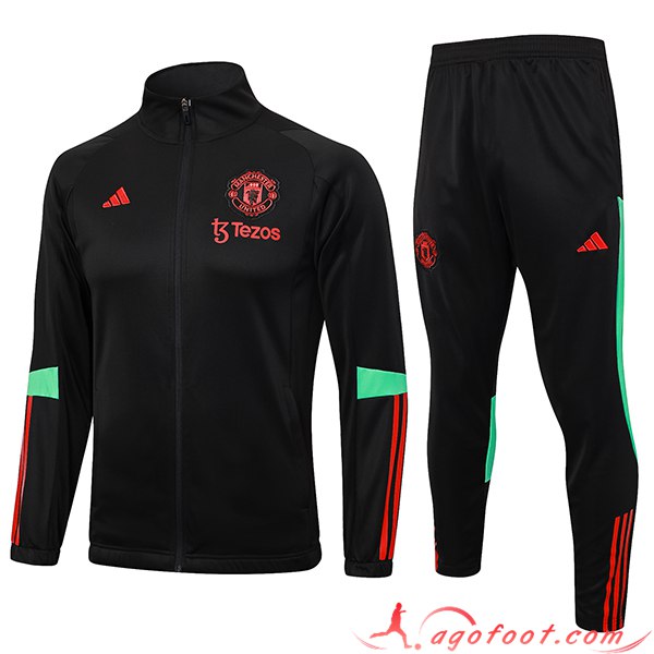 Ensemble Survetement de Foot - Veste Manchester United Noir 2023/2024