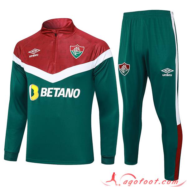 Ensemble Survetement de Foot Fluminense Vert/Rouge 2023/2024