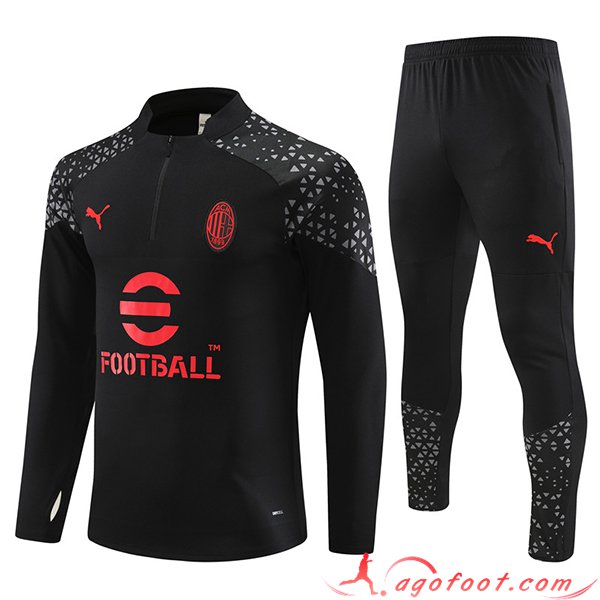 Ensemble Survetement de Foot Milan AC Noir 2023/2024 -02