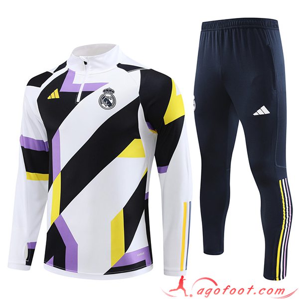 Ensemble Survetement de Foot Real Madrid Blanc 2023/2024 -02