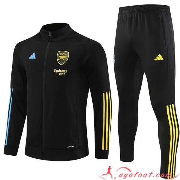 Ensemble Survetement de Foot - Veste Arsenal Noir 2023/2024 -02