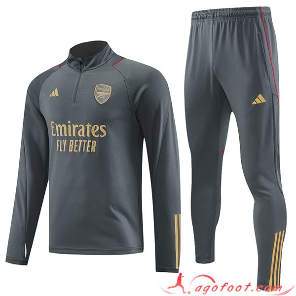 Ensemble Survetement de Foot Arsenal Gris 2023/2024