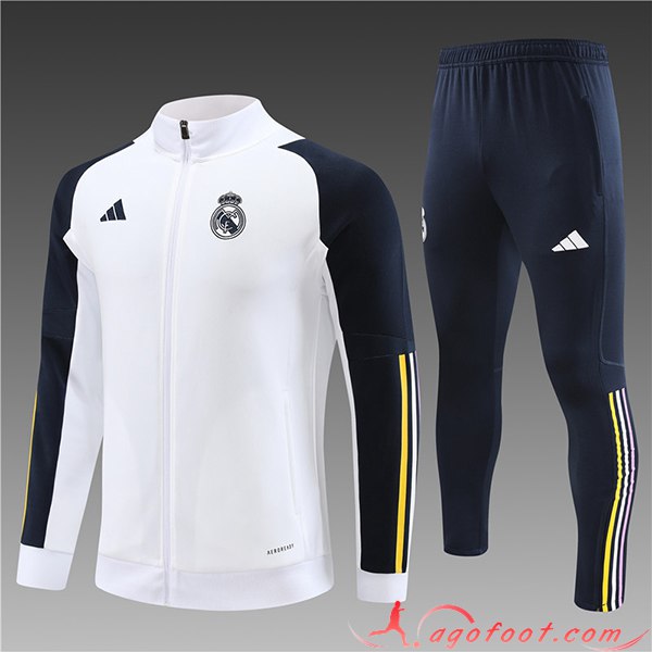 Ensemble Survetement de Foot - Veste Real Madrid Enfant Blanc 2023/2024