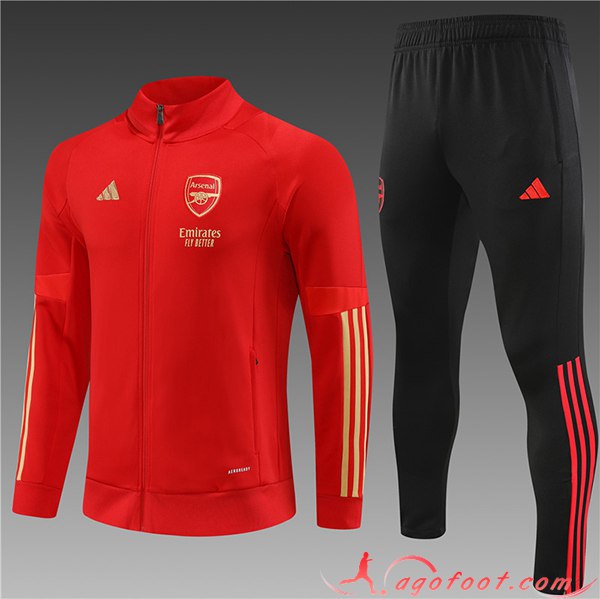Ensemble Survetement de Foot - Veste Arsenal Enfant Rouge 2023/2024