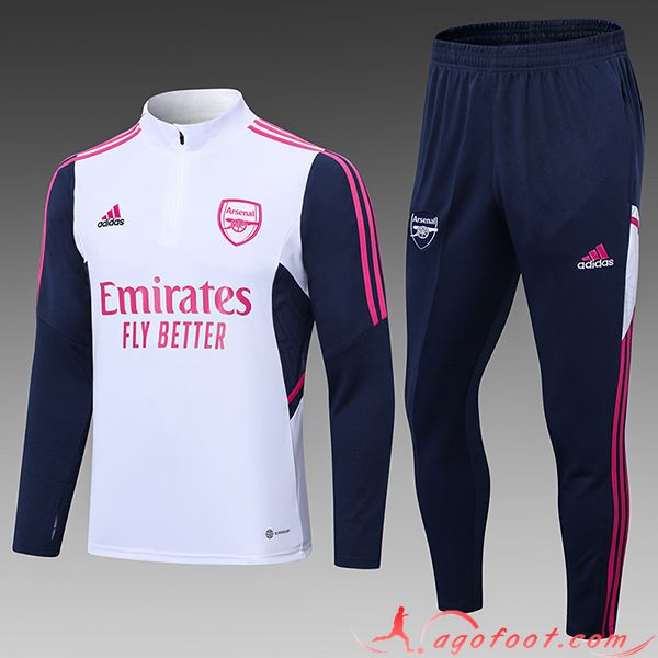 Ensemble Survetement de Foot Arsenal Enfant Blanc 2023/2024