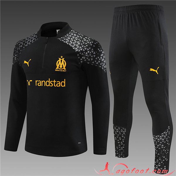 Ensemble Survetement de Foot Marseille Enfant Noir 2023/2024 -02