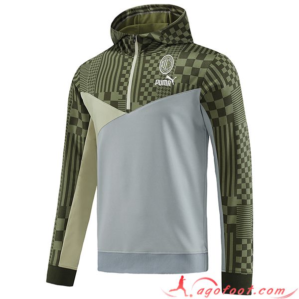 Sweatshirt Training Capuche Milan AC Vert/Gris 2023/2024