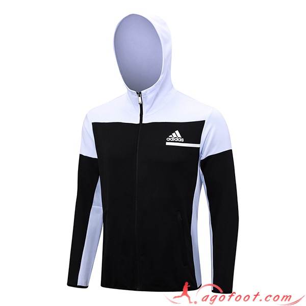 Veste A Capuche Adidas Noir/Blanc 2023/2024
