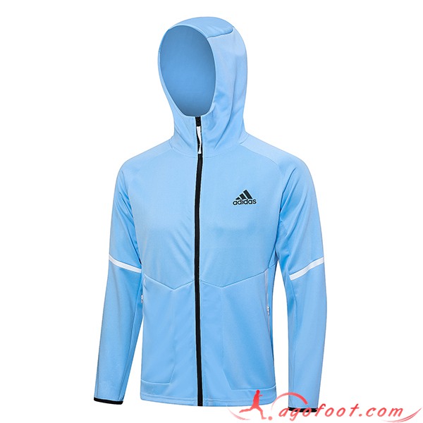 Veste A Capuche Adidas Bleu Clair 2023/2024