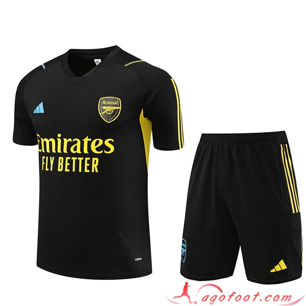 Ensemble Training T-Shirts + Shorts Arsenal Noir 2023/2024 -04