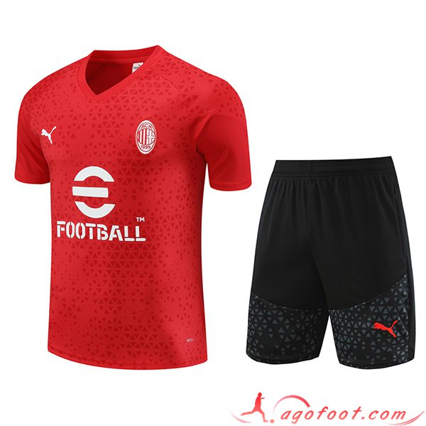 Ensemble Training T-Shirts + Shorts Milan AC Rouge 2023/2024