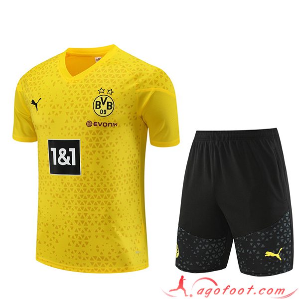 Ensemble Training T-Shirts + Shorts Dortmund Jaune 2023/2024 -02