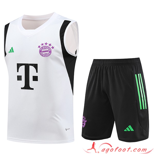 Ensemble Training Debardeur + Shorts Bayern Munich Blanc 2023/2024 -02