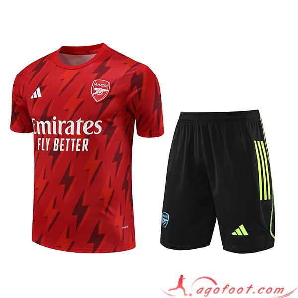 Ensemble Training T-Shirts + Shorts Arsenal Rouge 2023/2024 -04