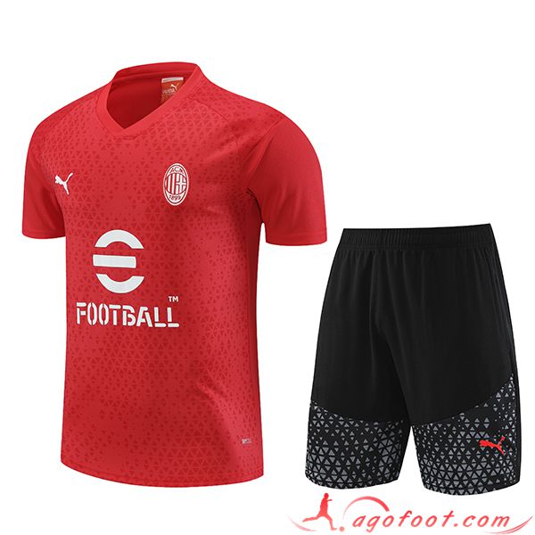 Ensemble Training T-Shirts + Shorts Milan AC Rouge 2023/2024 -02