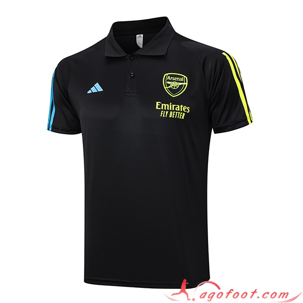Polo Foot Arsenal Noir 2023/2024