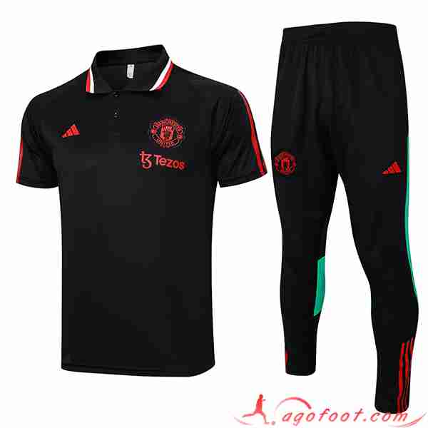Ensemble Polo Foot Manchester United Noir 2023/2024