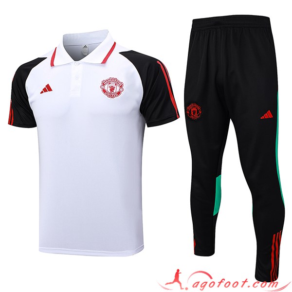 Ensemble Polo Foot Manchester United Blanc 2023/2024 -03