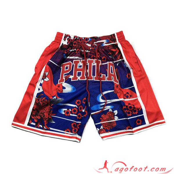 Shorts NBA Philadelphia 76ers 2023/24 Rouge/Bleu