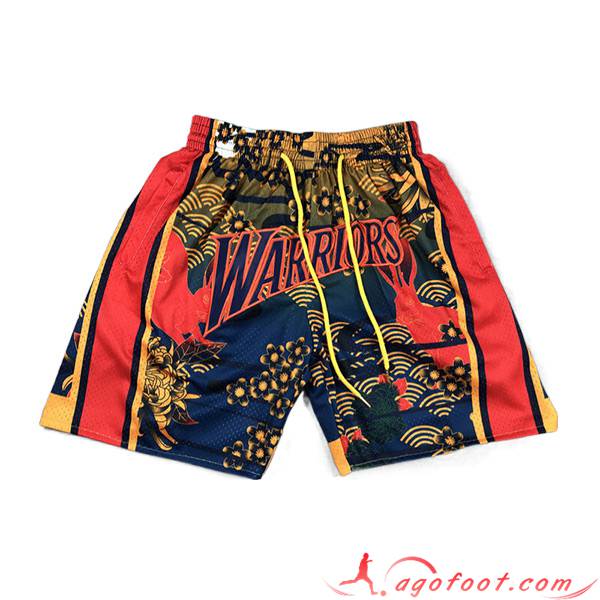 Shorts NBA Golden State Warriors 2023/24 Rouge Jaune/Bleu