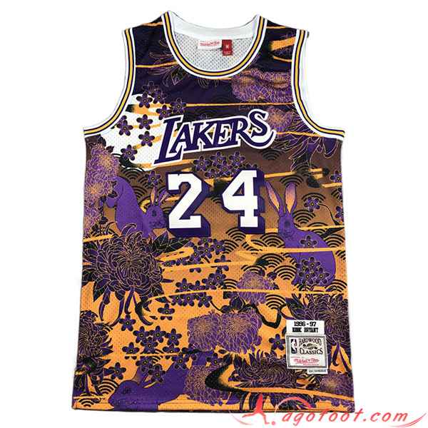 Maillot Los Angeles Lakers (BRYANT #24) 2023/24 Jaune/Pourpre