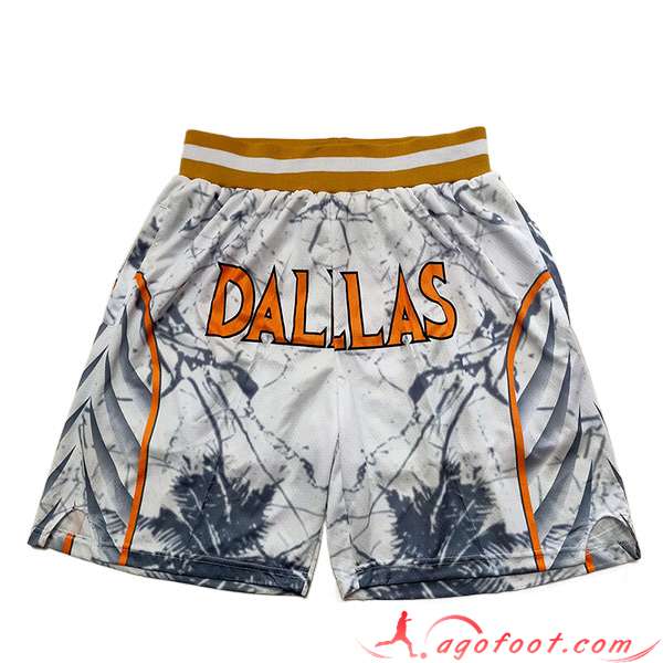 Shorts NBA Dallas Mavericks 2023/24 Gris/Blanc