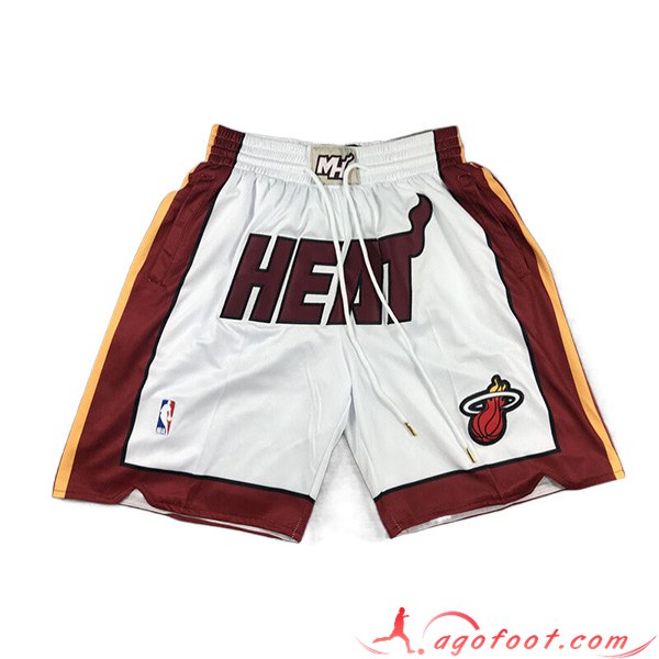 Shorts NBA Miami Heat 2023/24 Blanc/Rouge