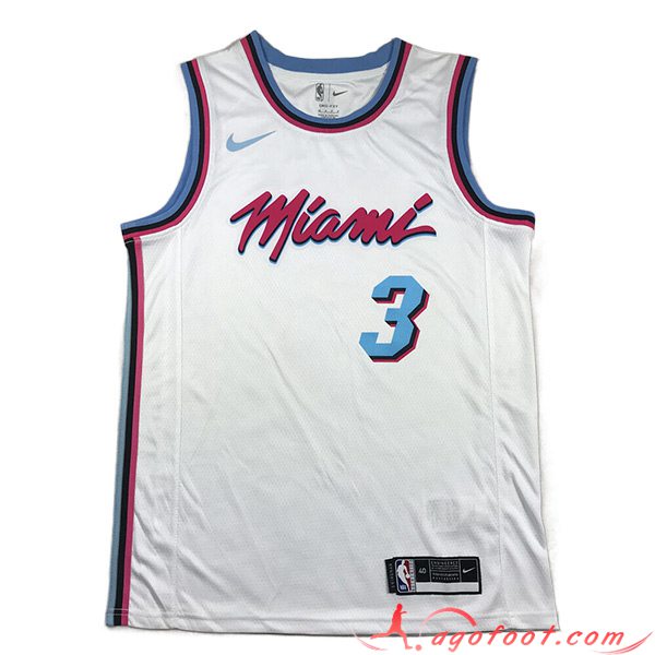 Maillot Miami Heat (WADE #3) 2023/24 Blanc -05