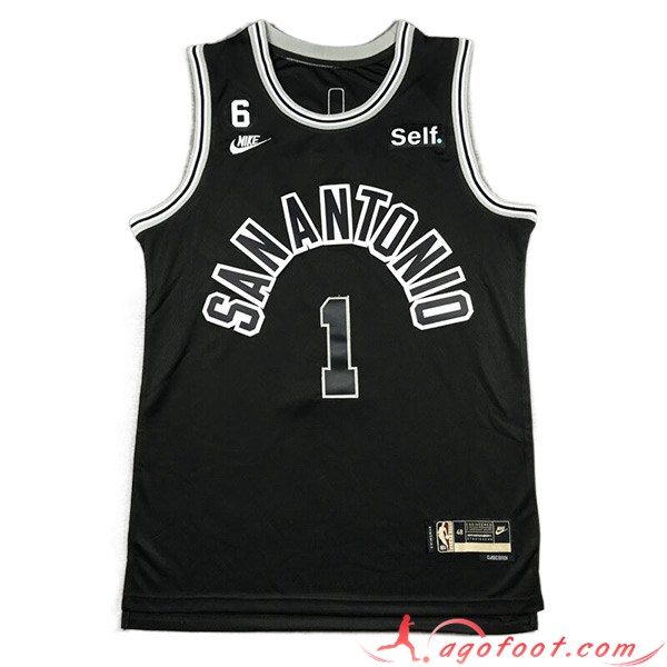 Maillot San Antonio Spurs (WEMBANYAMA #1) 2023/24 Noir -05