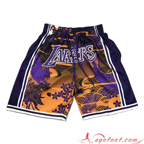 Shorts NBA Los Angeles Lakers 2023/24 Jaune/Pourpre