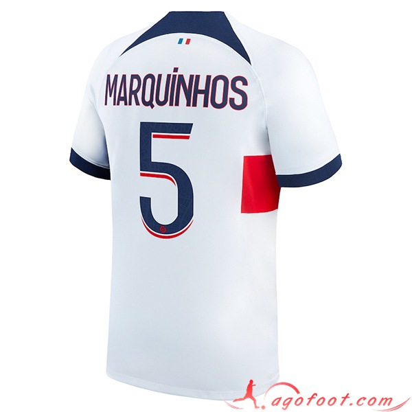 Maillot de Foot PSG (MARQUINHOS #5) 2023/2024 Exterieur