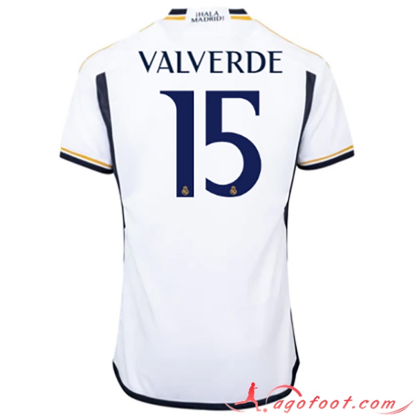 Maillot de Foot Real Madrid (VALVERDE #15) 2023/2024 Domicile