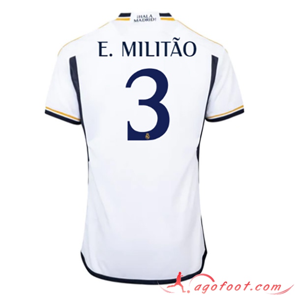 Maillot de Foot Real Madrid (E. MILITÃO #3) 2023/2024 Domicile