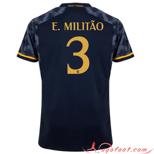 Maillot de Foot Real Madrid (E. MILITÃO #3) 2023/2024 Exterieur