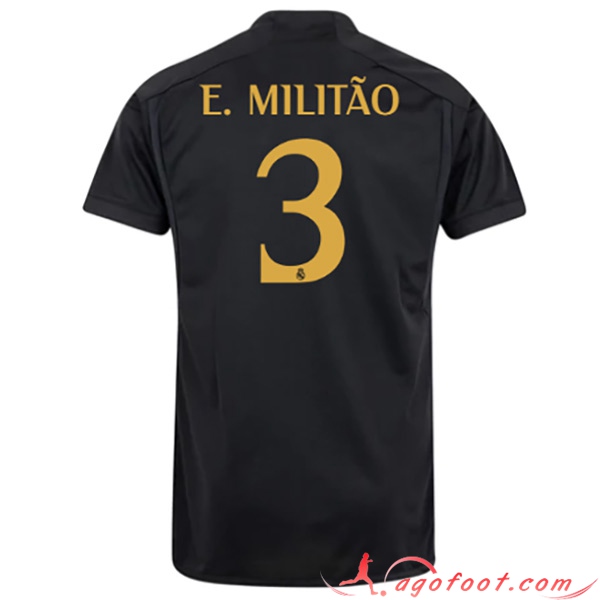 Maillot de Foot Real Madrid (E. MILITÃO #3) 2023/2024 Third