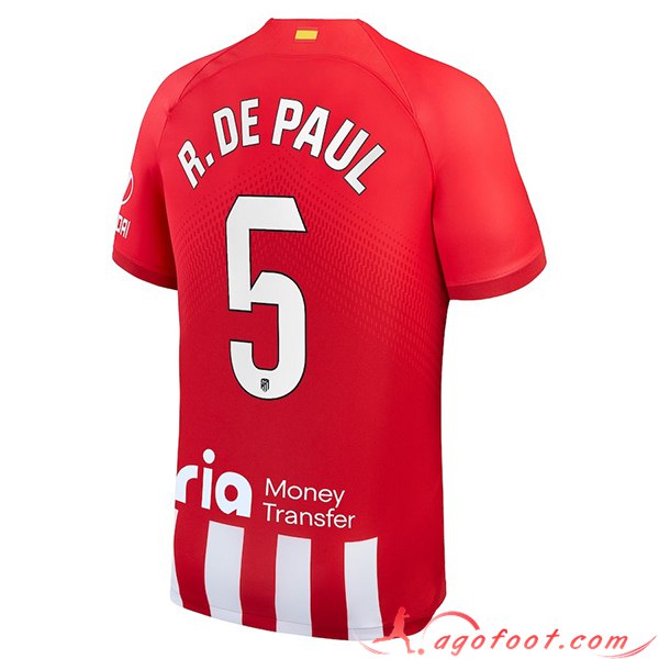 Maillot de Foot Atletico Madrid (R. DE PAUL #5) 2023/2024 Domicile