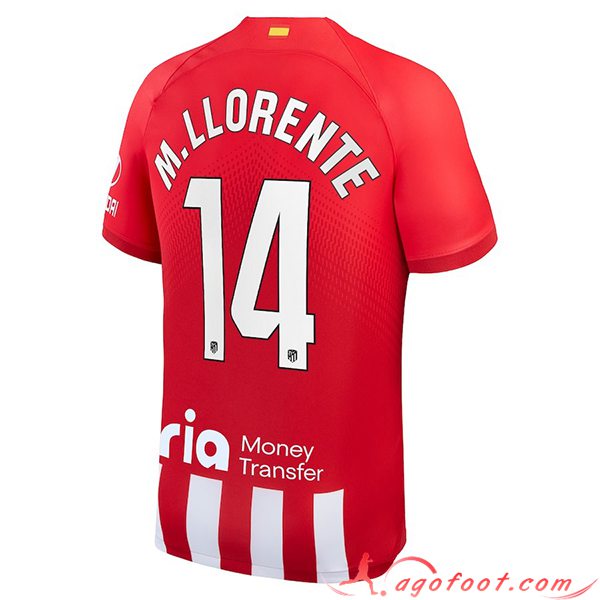 Maillot de Foot Atletico Madrid (M. LLORENTE #14) 2023/2024 Domicile