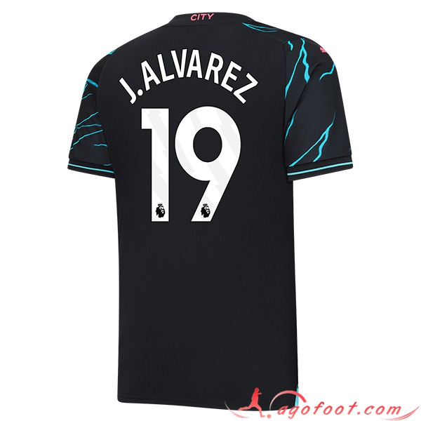 Maillot de Foot Manchester City (J.LVAREZ #19) 2023/2024 Third