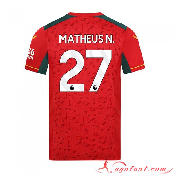 Maillot de Foot Wolves (MATHEUS N. #27) 2023/2024 Exterieur