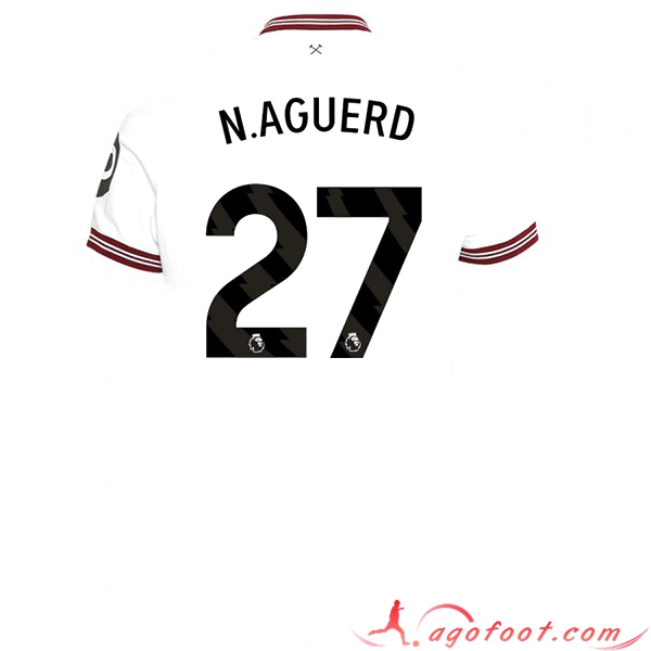 Maillot de Foot West Ham (N. AGUERD #27) 2023/2024 Exterieur