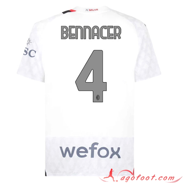 Maillot de Foot AC Milan (BENNACER #4) 2023/2024 Exterieur