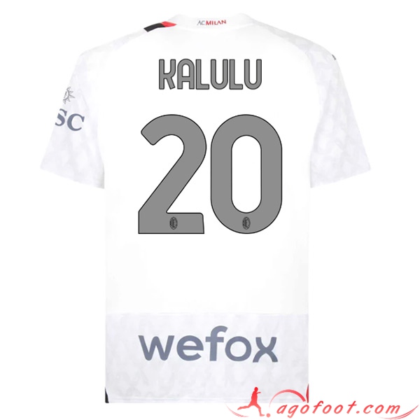 Maillot de Foot AC Milan (KALULU #20) 2023/2024 Exterieur