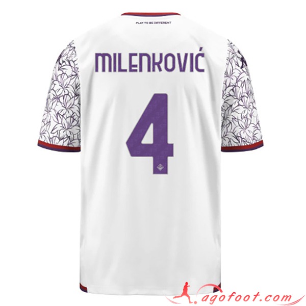 Maillot de Foot ACF Fiorentina (MILENKOVIC #4) 2023/2024 Exterieur