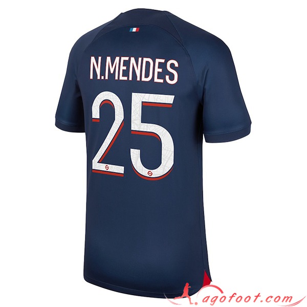 Maillot de Foot PSG (N.MENDES #25) 2023/2024 Domicile