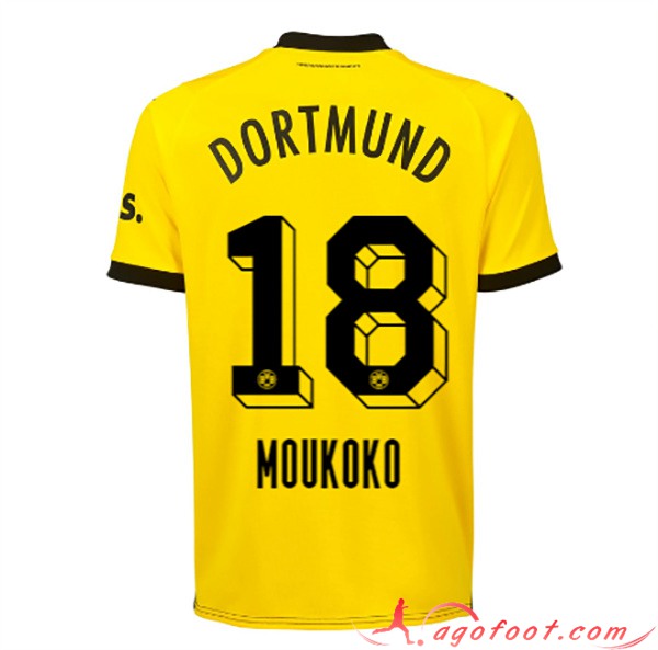 Maillot de Foot Dortmund BVB (MOUKOKO #18) 2023/2024 Domicile