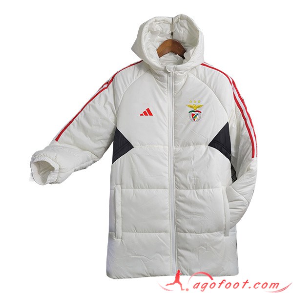 Nouveau Doudoune A Capuche Benfica Blanc 2023/2024