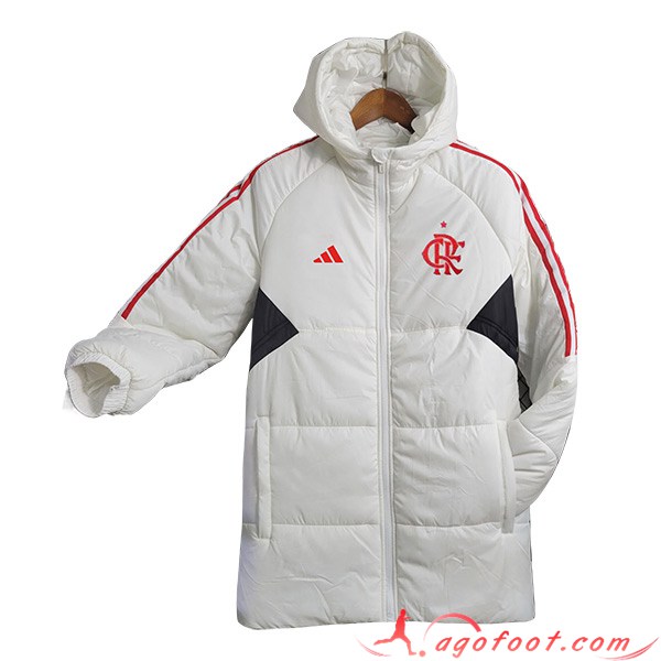 Nouveau Doudoune A Capuche Flamengo Blanc 2023/2024