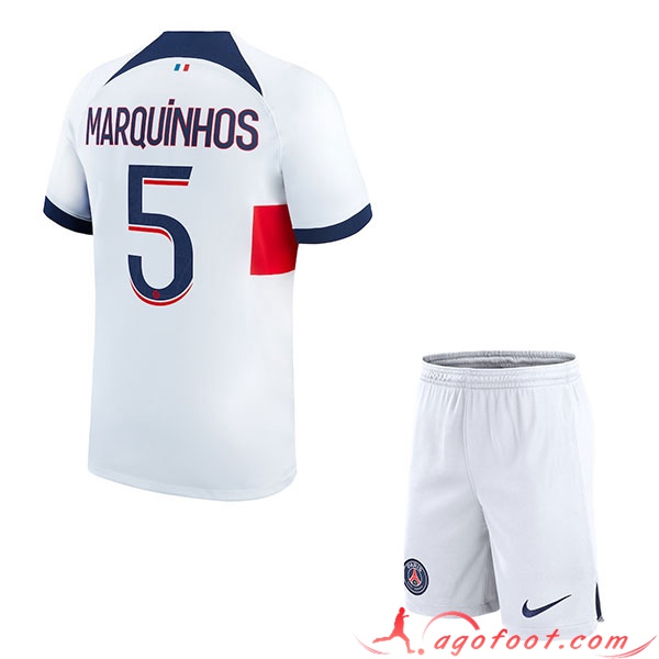 Maillot de Foot PSG (MARQUINHOS #5) Enfants 2023/2024 Exterieur