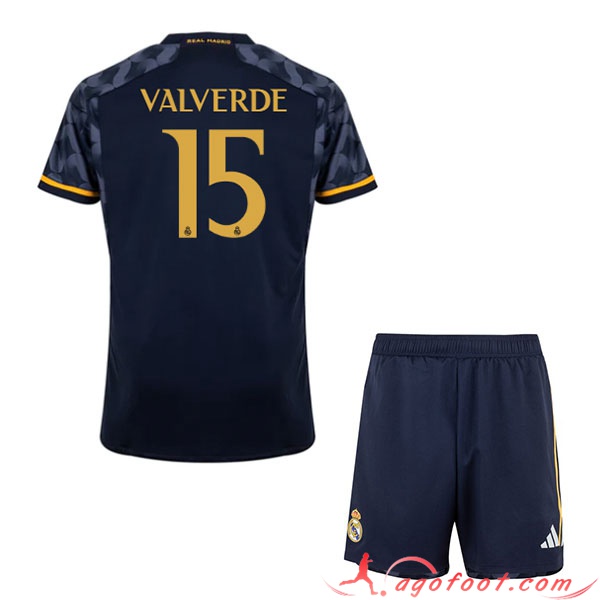 Maillot de Foot Real Madrid (VALVERDE #15) Enfants 2023/2024 Exterieur
